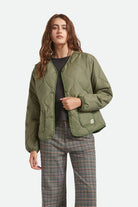 Women's Delilah Quilted Jacket in the color Olive Surplus - Women's Front View