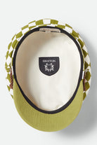 Women's Fiddler Fisherman Cap in the color Sublime Green Checker Board - Additional Laydown image