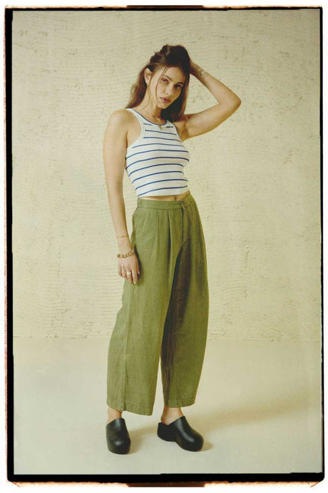 Women's Fit, Extra Shot | Vintage Linen Blend Wide Leg Pant - Sea Kelp