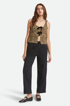 Women's Magnolia Tie Top in the color Brown Cheetah - Additional Fit image