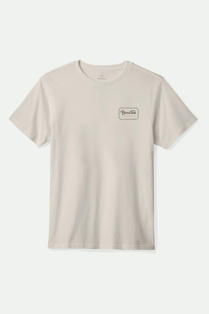 Men's Grade S/S Standard T-Shirt in the color Cream/Dark Brown/Washed Olive - Front Product View