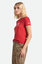 Women's Coors Light Racing Fitted T-Shirt in the color Coors Red - Women's Side View