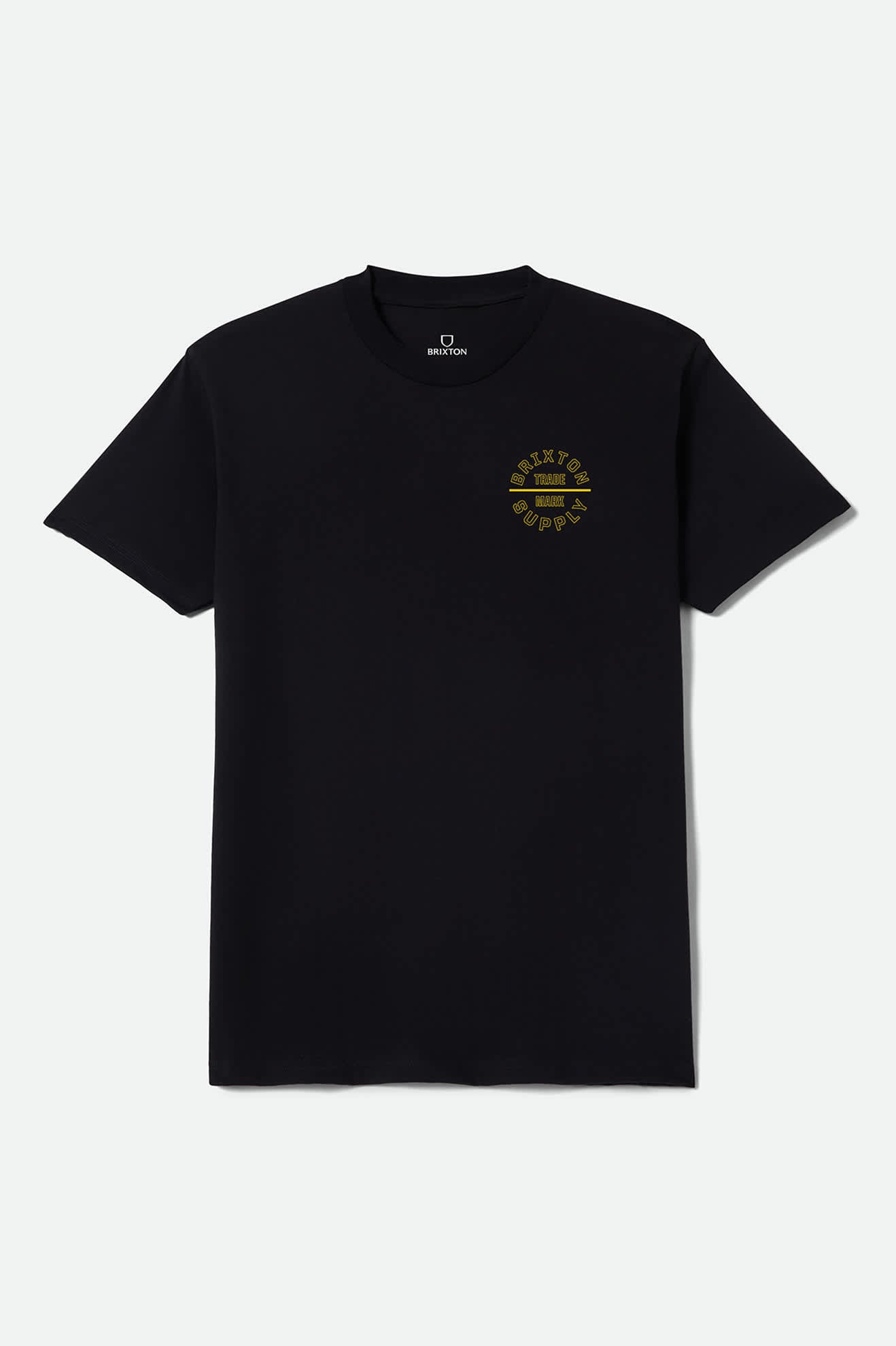 Men's Oath V Standard T-Shirt in the color Black/Dark Yellow - Front Product View
