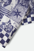 Women's The Omar Button Down Short Sleeve Shirt in the color Navy/White Collage - Additional Laydown image