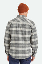 Men's Back Fit Image | Bowery Heavyweight L/S Flannel - Black/Charcoal