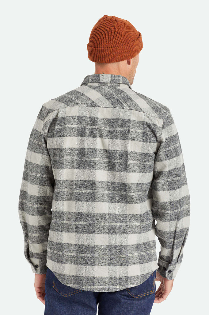 Back Fit Image | Bowery Heavyweight L/S Flannel - Black/Charcoal