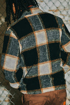 Men's Buffalo Plaid Sherpa Full Zip in the color Black/Cream - Men's Lifestyle image