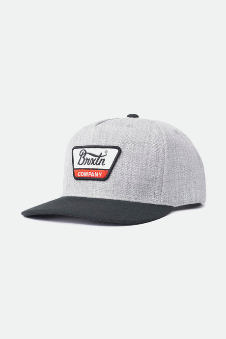 Brixton Men's Linwood C Netplus MP Snapback - Heather Grey/Black | Profile