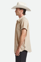 Men's Ford S/S Western Shirt in the color Khaki - Men's Side View
