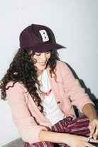 Unisex Big B Adjustable Hat in the color Port Textured Wool - Men's Lifestyle image