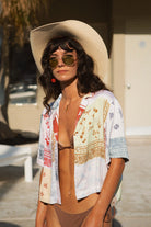 Women's Silky S/S Bowling Button Down in the color Multi Color Bandana - Men's Lifestyle image