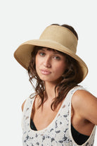 Women's Ivy Packable Straw Visor in the color Tan - Women's Front View