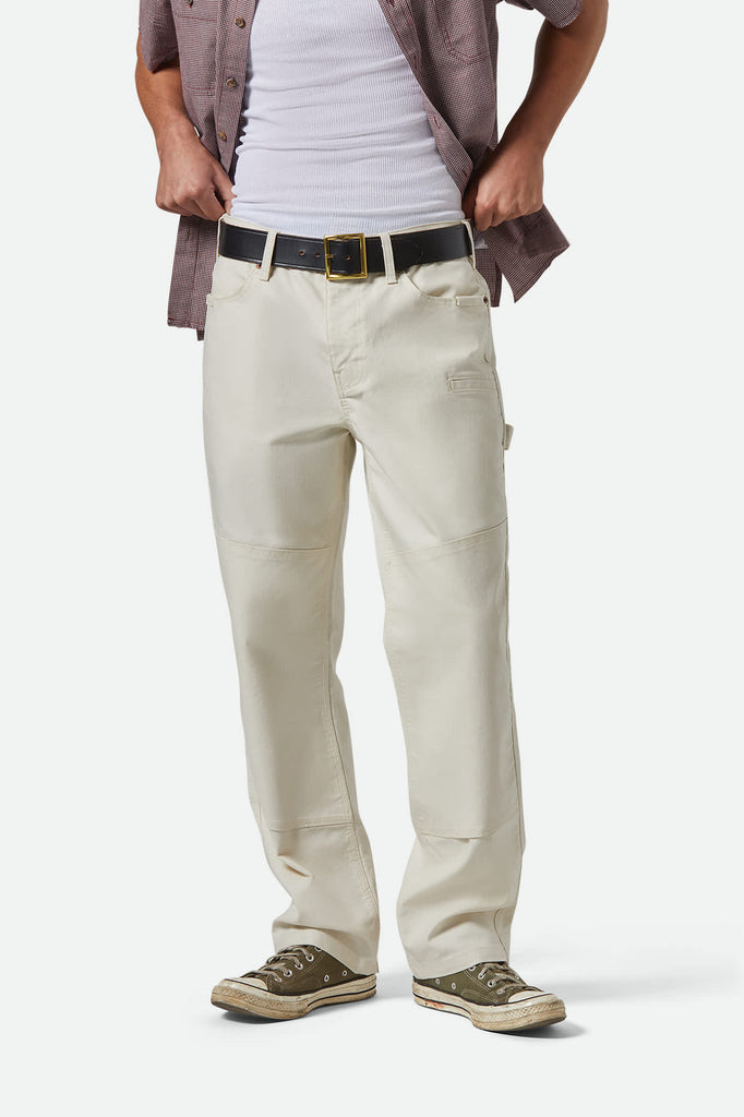 Men's Builders Carpenter Stretch Pant in the color Egret White - Men's Front View