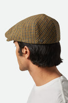 Unisex Hooligan Lightweight Flat Cap in the color Tan/Brown/Rust Houndstooth - Additional Fit image