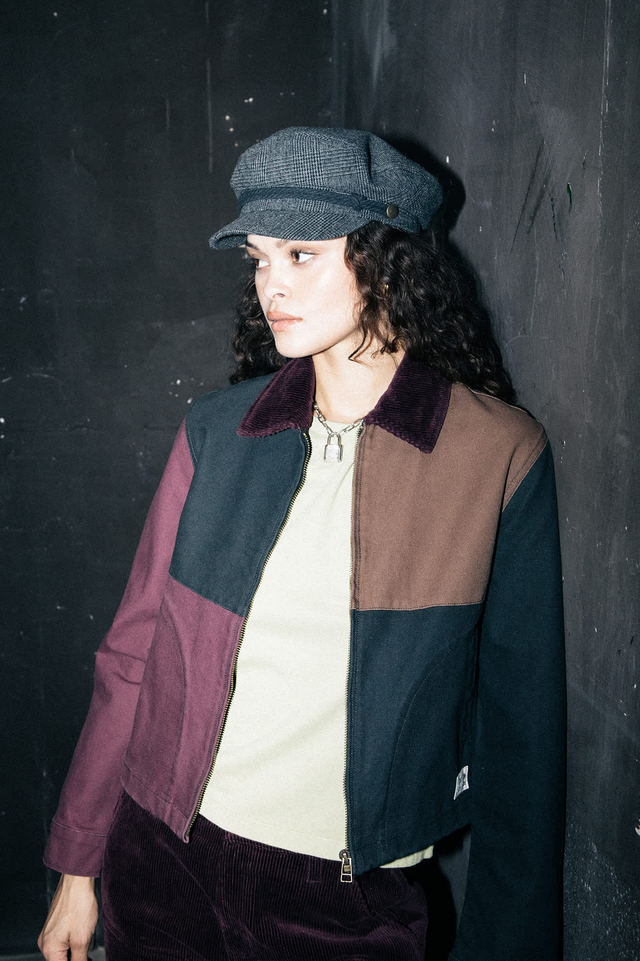 Unisex Fiddler Fisherman Cap in the color Grey Shadow Plaid - Men's Lifestyle image