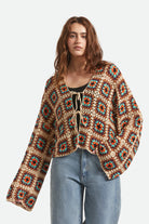 Women's Crochet Knit Kimono in the color Multi Color - Women's Front View