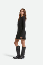Women's Dolly L/S Knit Dress in the color Black - Women's Side View