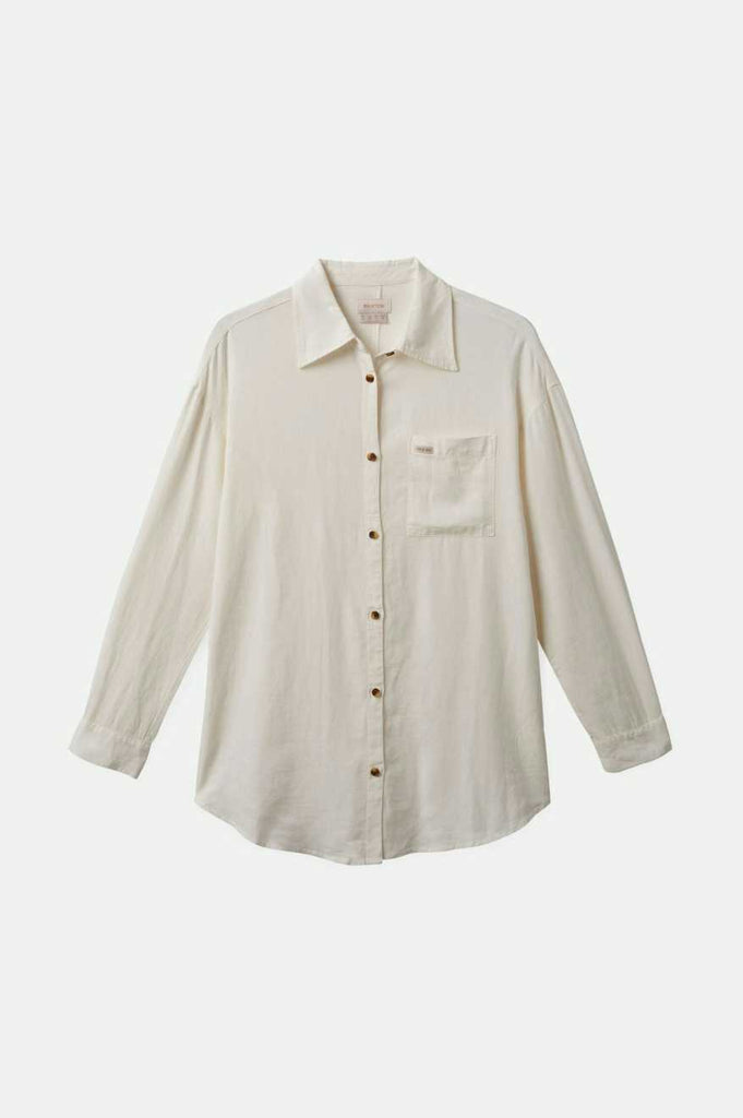 Brixton Women's Vintage Linen L/S Woven Shirtdress - Off White | Profile