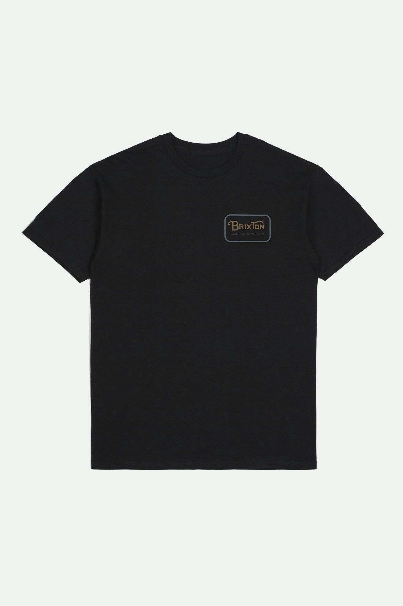 Brixton Men's Grade S/S Standard T-Shirt - Black/Tobacco Brown/Blue Mirage | Main