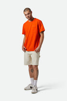 Men's Embroidered Heavyweight S/S Pocket T-Shirt in the color Trail Orange - Men's Front View