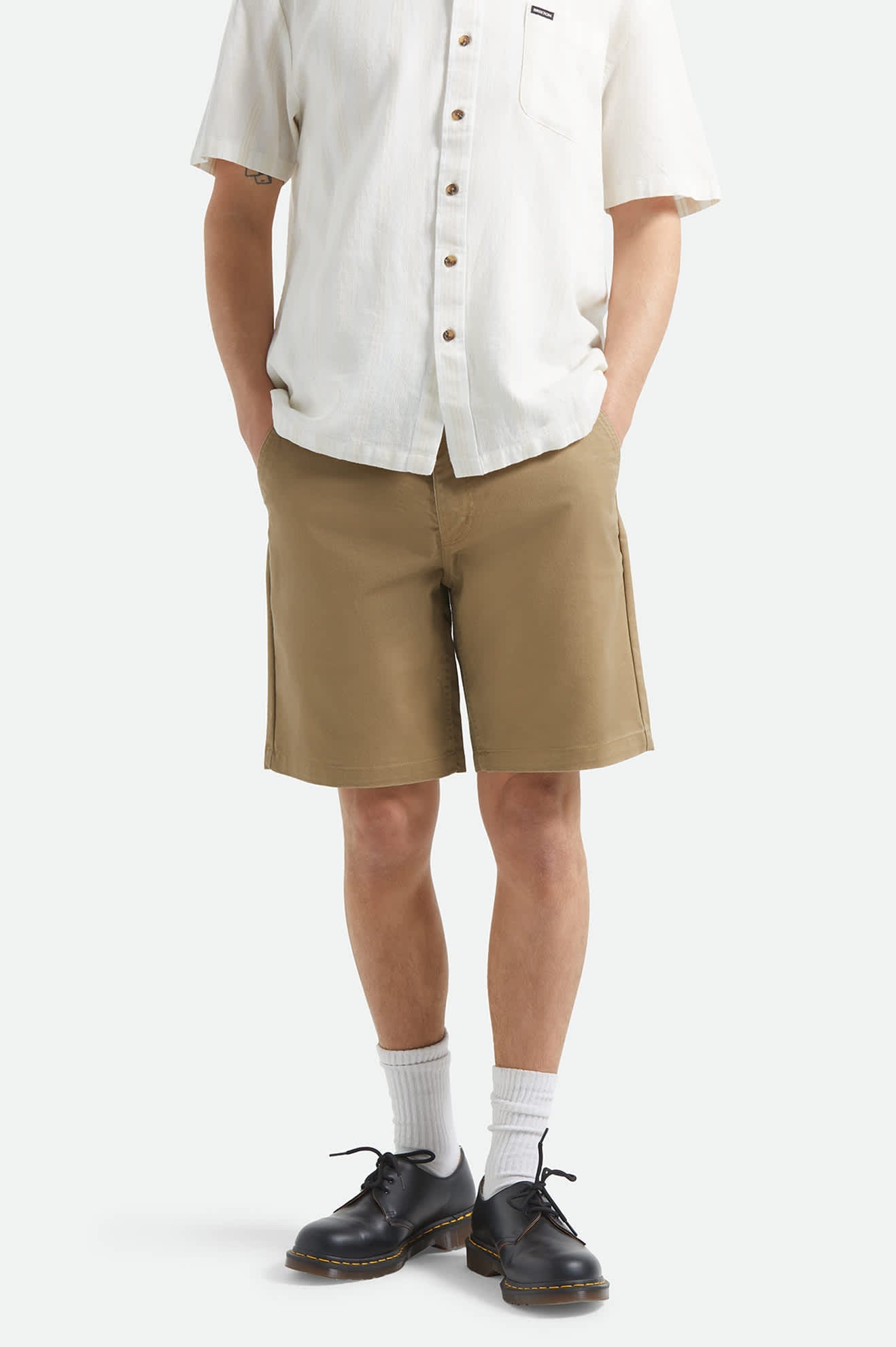 Men's Santo Chino Short in the color Khaki - Men's Front View