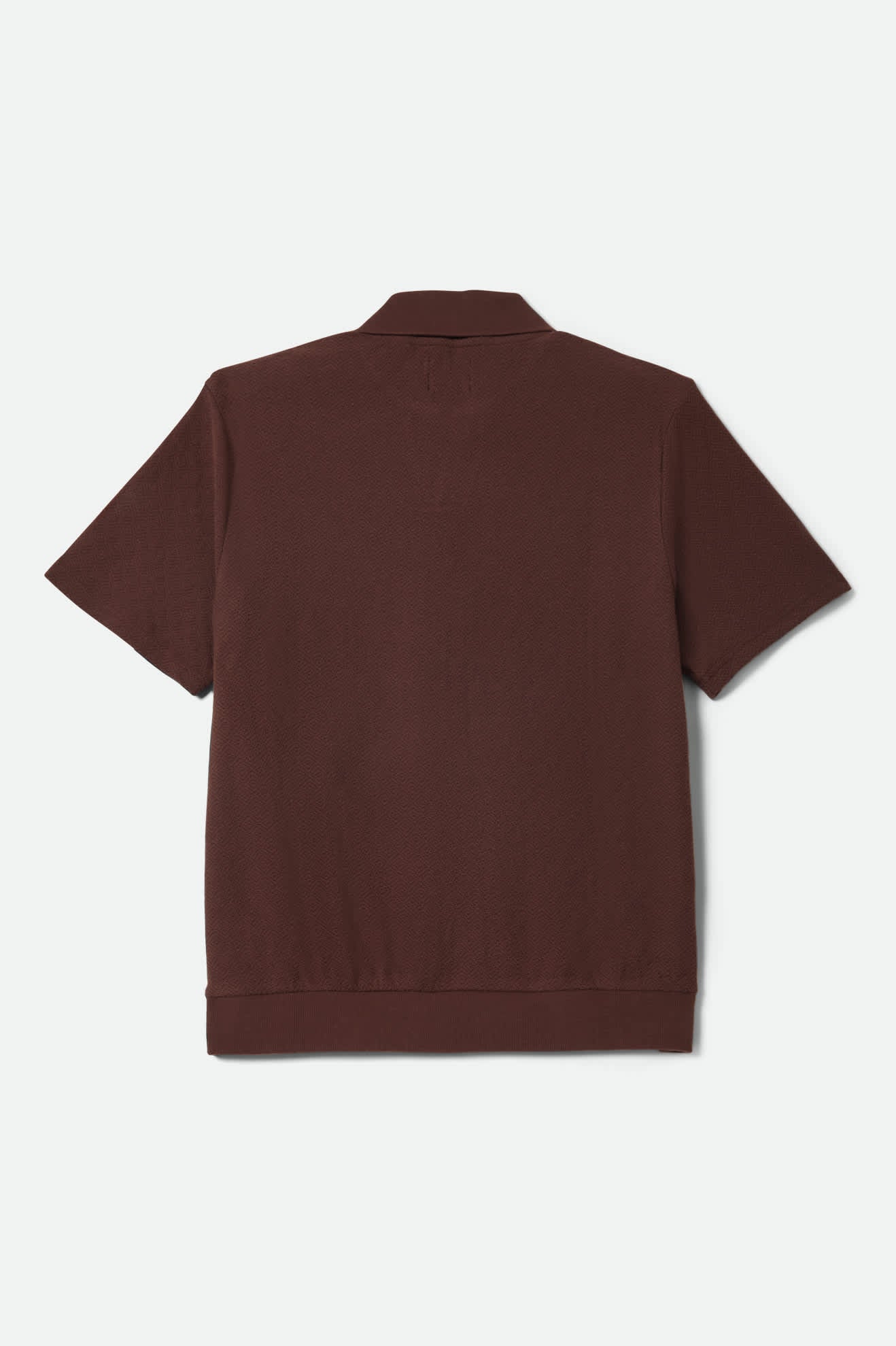 Men's Theo Jacquard Short Sleeve Polo in the color Chocolate/Off White - Additional Laydown image