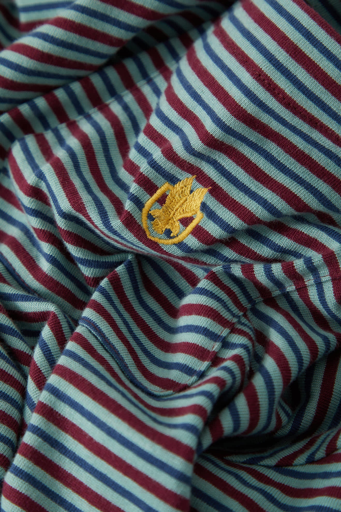Men's Century Knit Top in the color Ultra Marine Stripe - Additional Laydown image