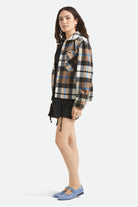 Women's Bowery Women's Soft Brushed Flannel in the color Washed Black/Sand - Women's Side View