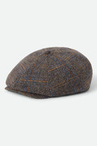 Unisex Brood Newsboy Cap in the color Slate Blue/Sepia/Orange - Front Product View