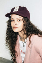 Unisex Big B Adjustable Hat in the color Port Textured Wool - Men's Lifestyle image