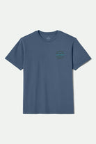 Men's Oath V S/S Standard T-Shirt in the color Harbor Blue/Dk Brown/Teal - Front Product View