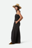 Women's Eden Smocked Jumpsuit in the color Black - Women's Side View