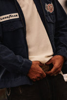 Men's Goodyear Trademark Lightweight Coaches Jacket in the color Washed Navy - Men's Lifestyle image