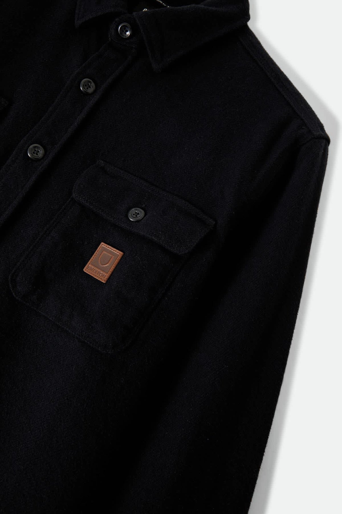 Men's Bowery Heavyweight Flannel in the color Black - Additional Laydown image