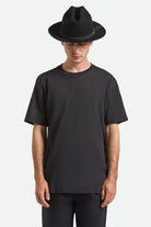 Unisex Hitch Ranch Fedora in the color Black/Black - Men's Front View