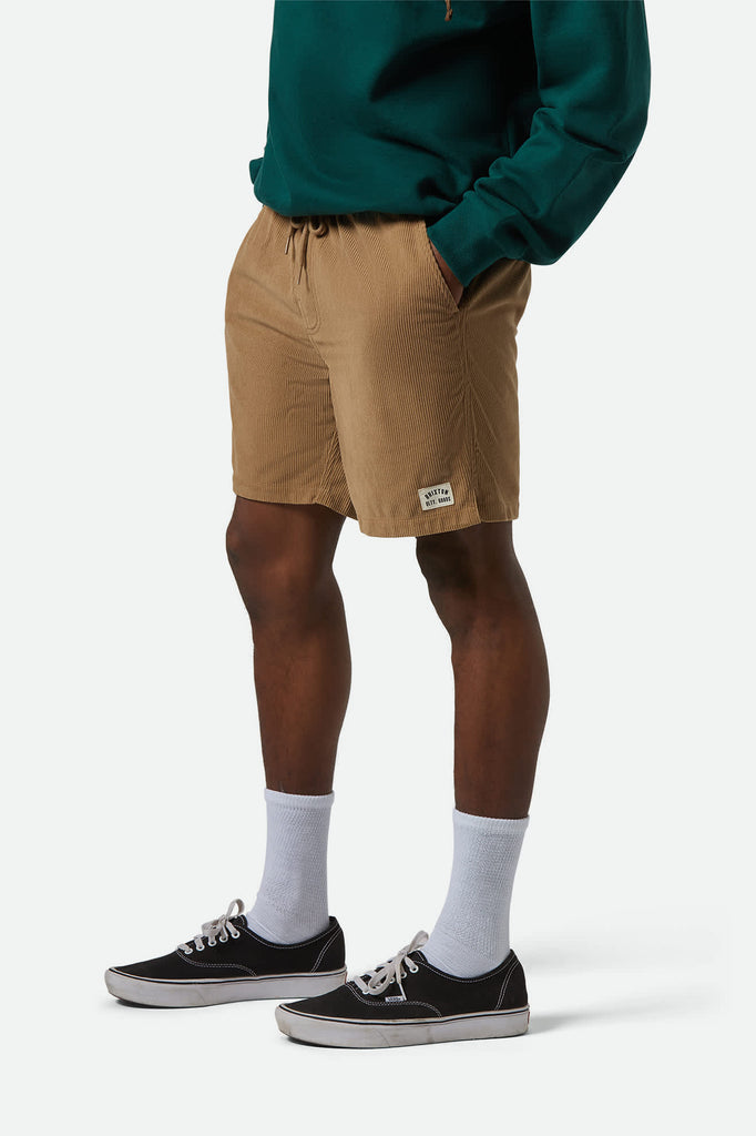 Men's Everyday Corduroy Short in the color Khaki - Men's Front View