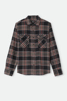 Men's Bowery Flannel in the color Black/Red Earth - Front Product View