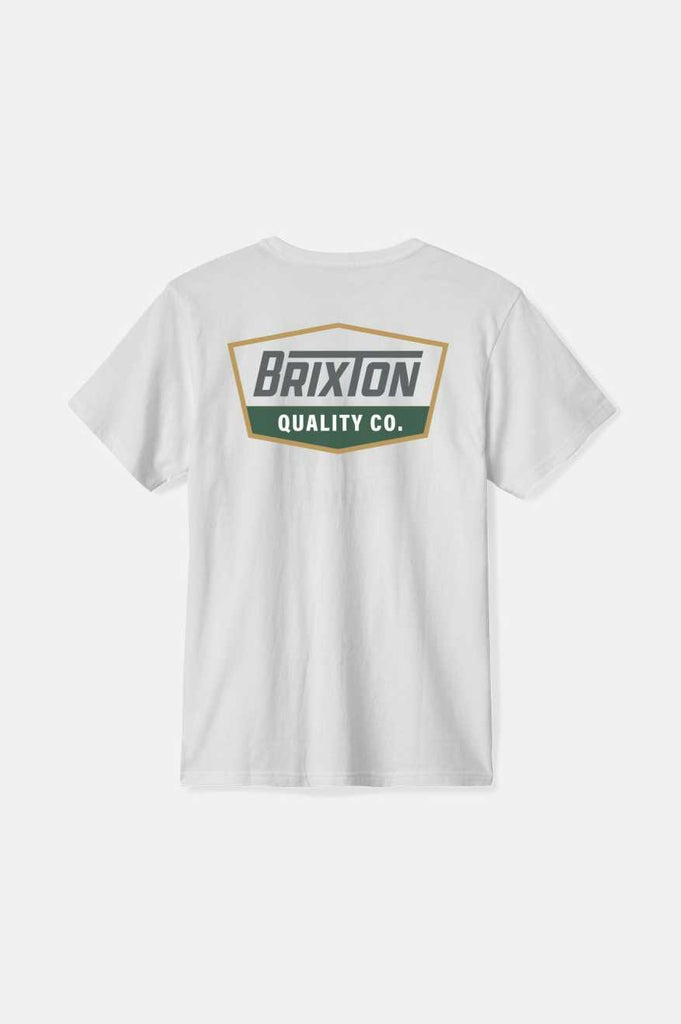 Brixton Men's Regal S/S Standard T-Shirt - White/Charcoal | Back