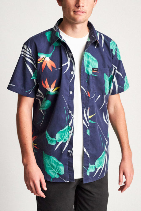 Charter Print S/S Woven - Patriot Blue