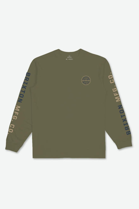 Crest L/S Tee - Olive Surplus/Washed Navy/Sand