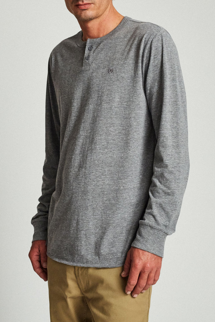 Brixton B-Shield L/S Henley - Heather Grey