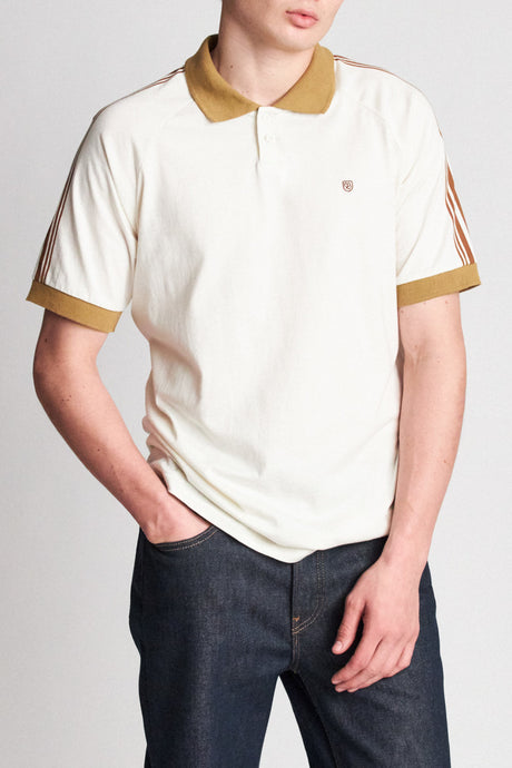 Este S/S Polo Knit - Cream/Khaki