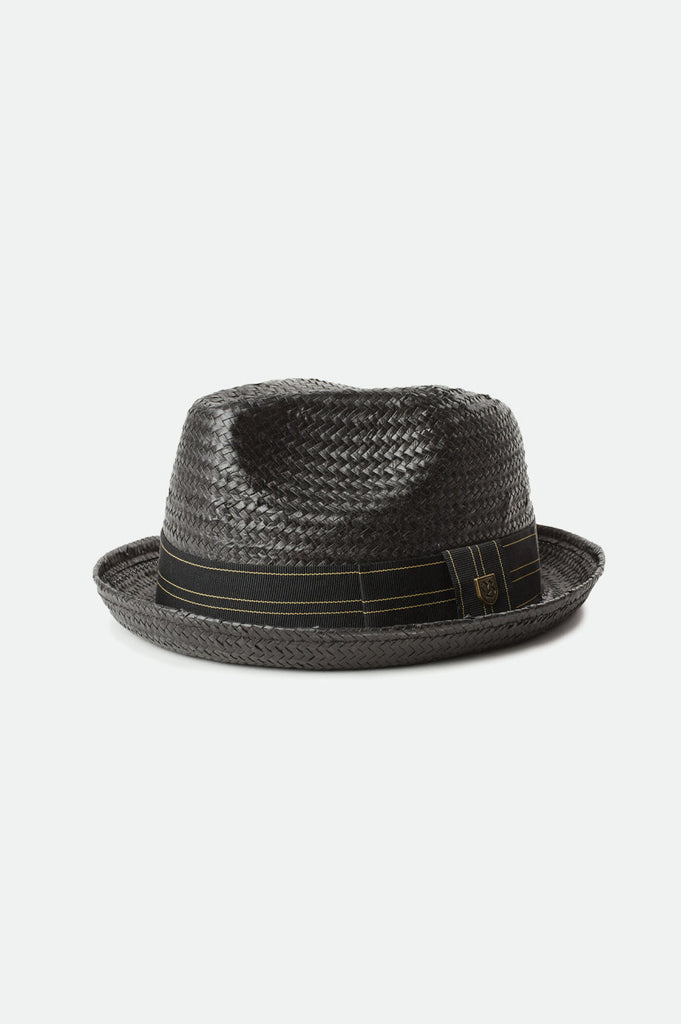 Brixton Castor Fedora - Black/Black/Tan