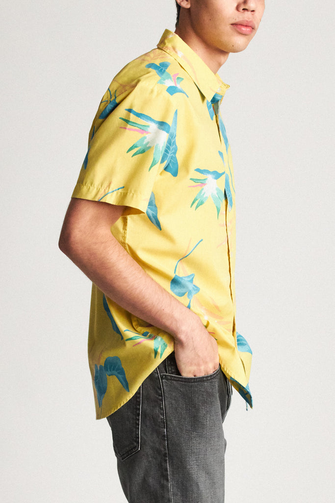 Brixton Charter Print S/S Woven - Yellow