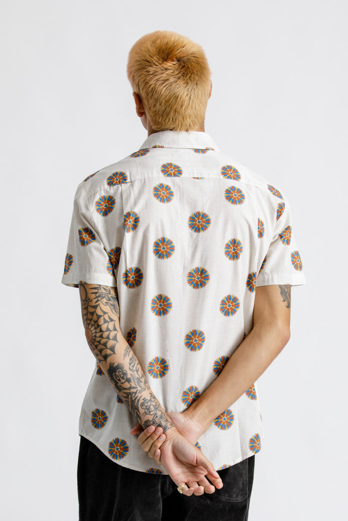 Brixton Charter Print S/S Woven - Off White/Autumn