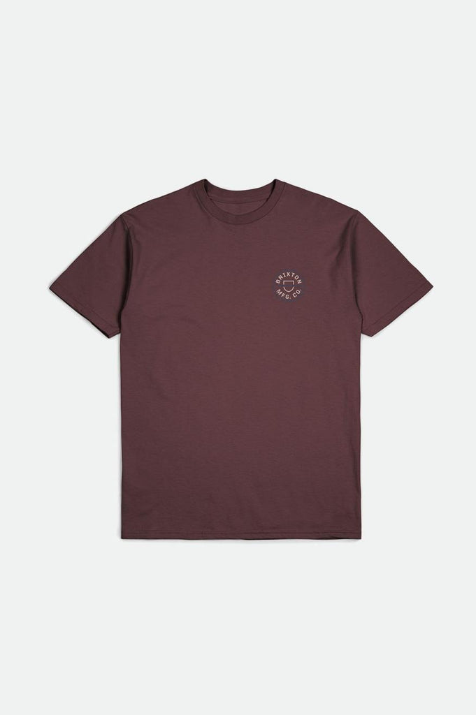 Brixton Crest II S/S Standard Tee - Mahogany/Beige/Joe Blue