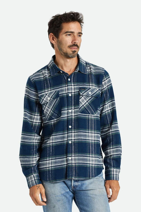 Bowery L/S Flannel - Moonlit Ocean/Grey