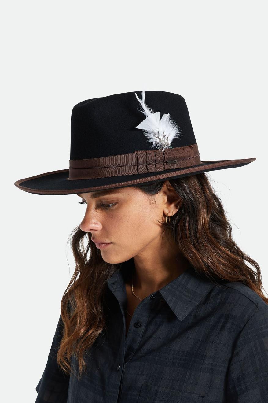 Brixton Unisex Brixton Hat Feather - White/Black | Front fit