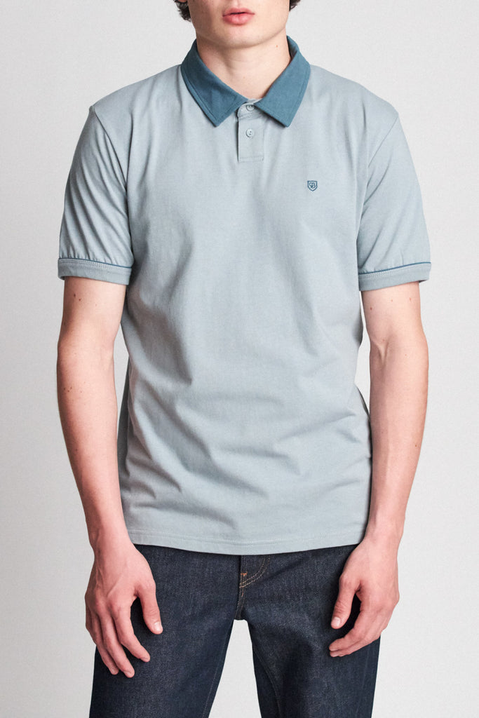 Brixton Carlos S/S Polo Knit - Blue Stone