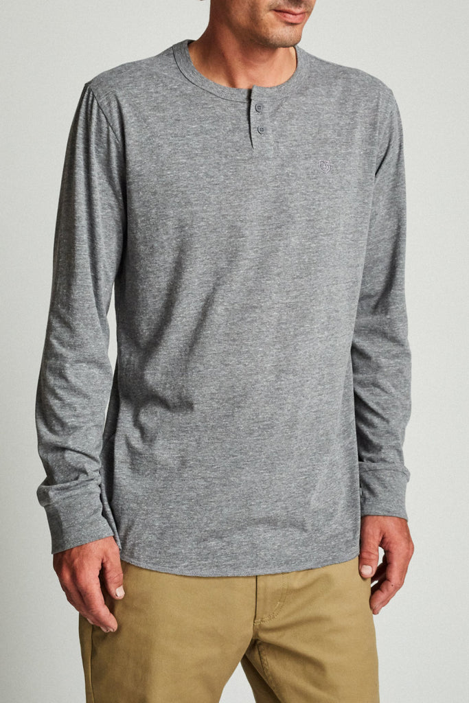 Brixton B-Shield L/S Henley - Heather Grey